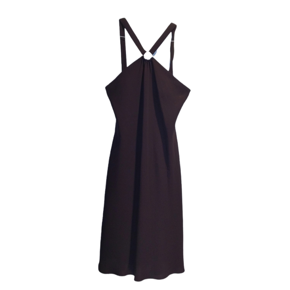 Jones Wear Dress Midi Dark Brown Size 14
